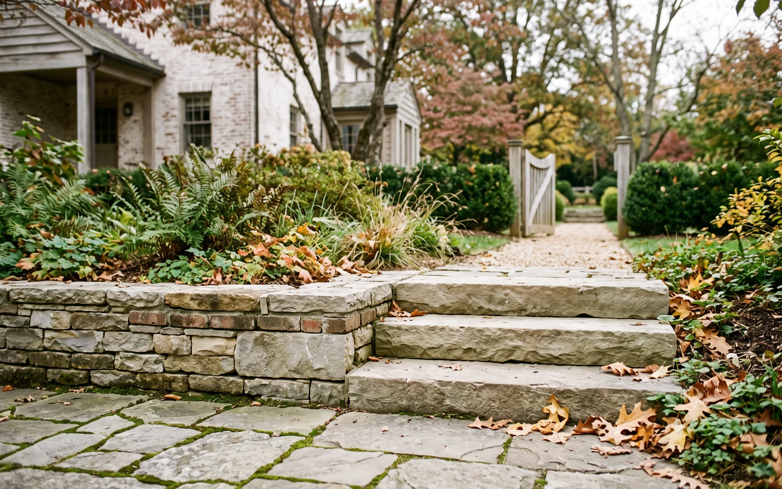Generated Fincastle hardscape planning concept showing a distinct hardscape material and transition detail